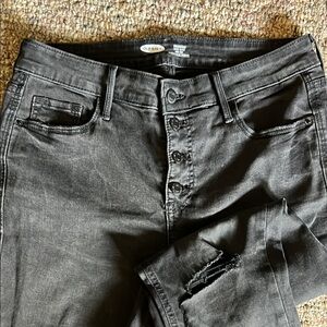 Black washed 4button jeans